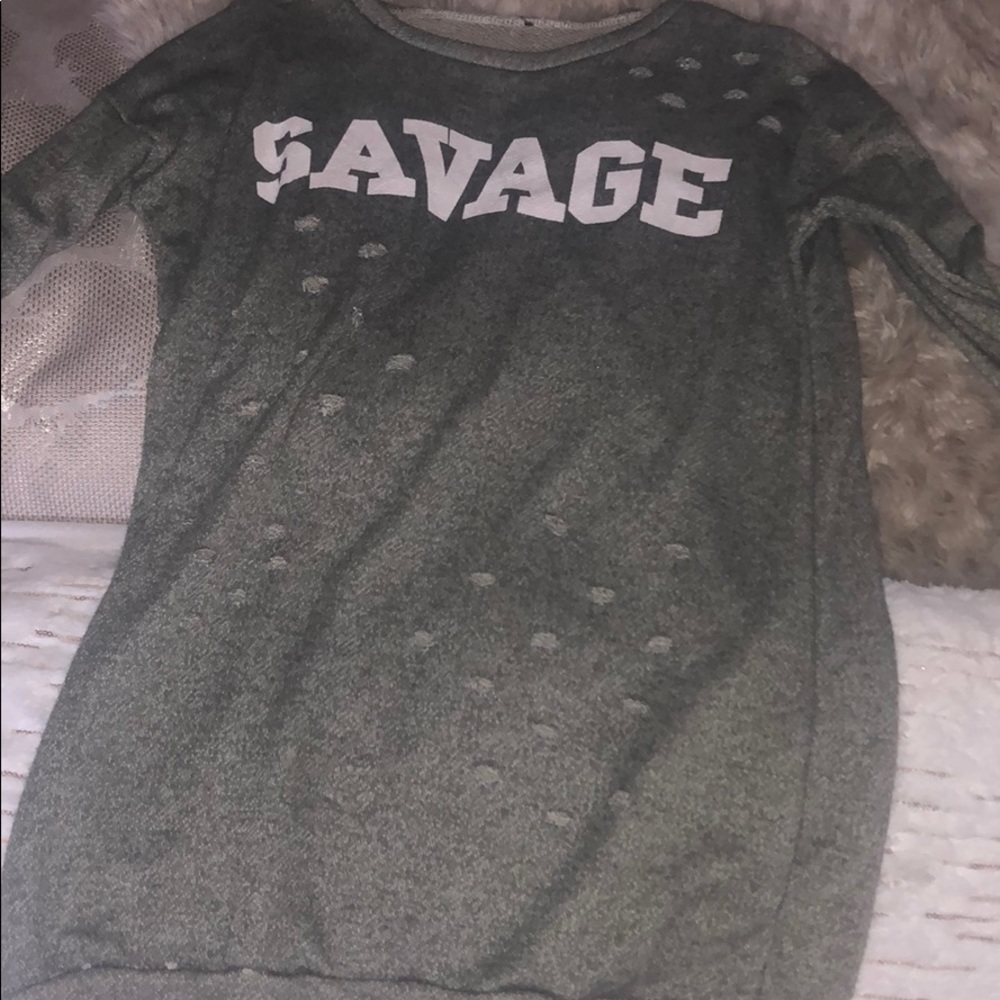 Forest green “savage” sweater
